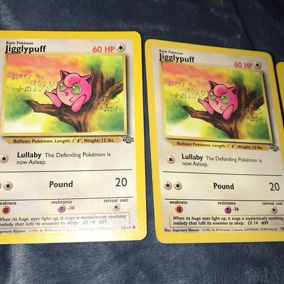 3 56/64 Jigglypuff cards 1995, JUNGLE SET - Picture 2 of 3